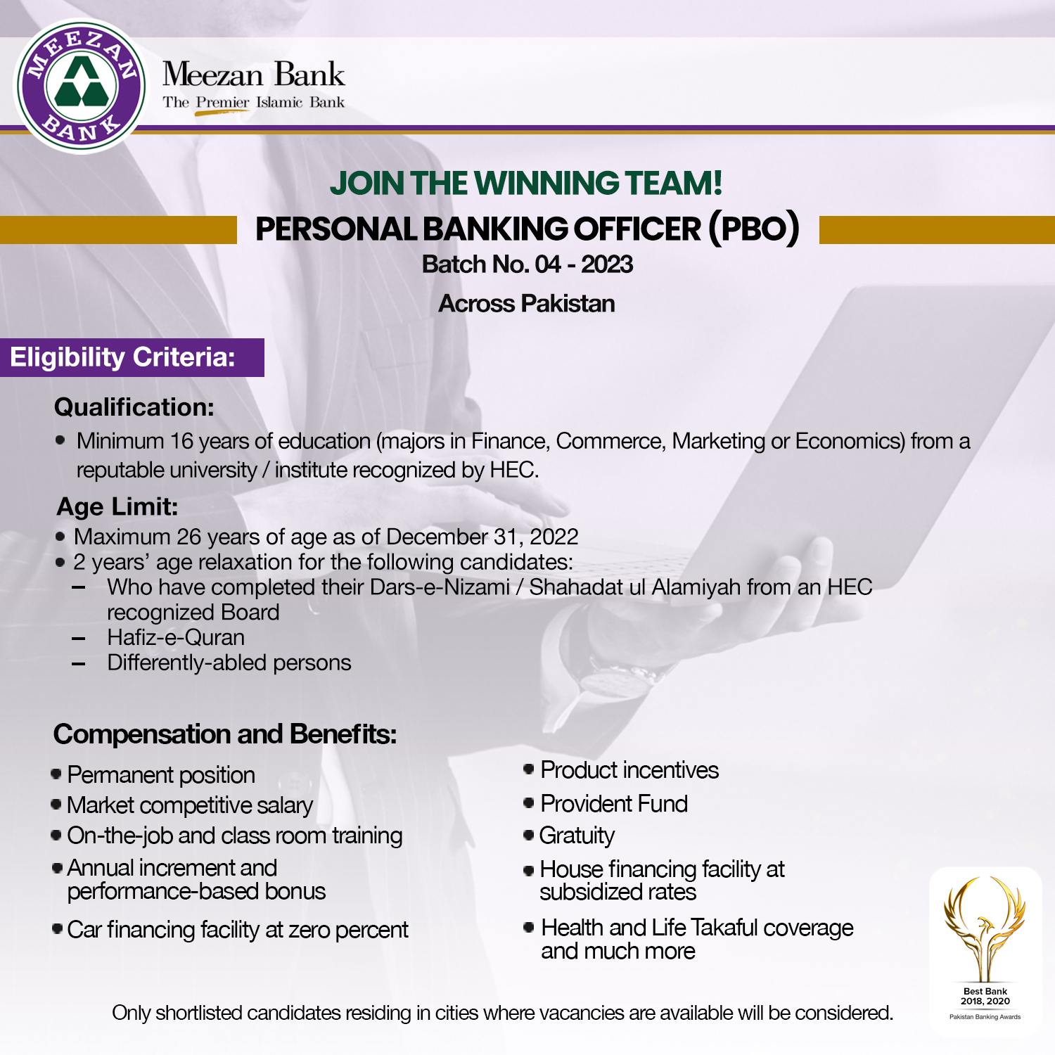 Amazing jobs in Meezan Bank 2023 (Male & Female) Official Advertisement